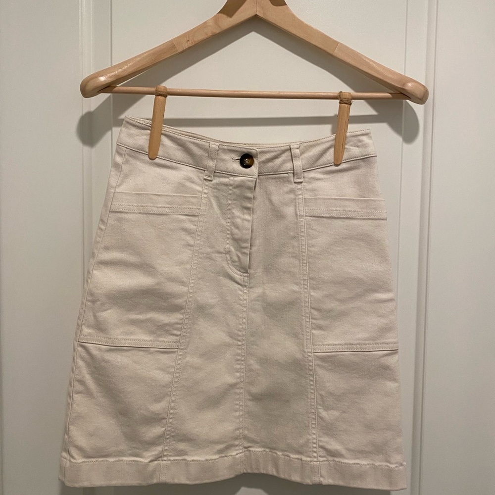 Boden DENIM Cream A-Line Skirt